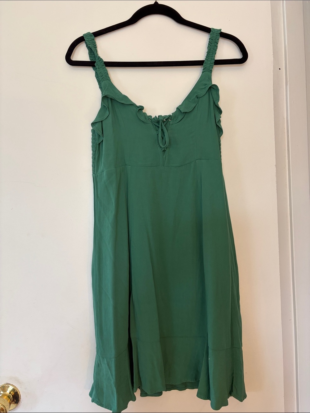 American Eagle Outfitters Green Ruffle Mini Dress